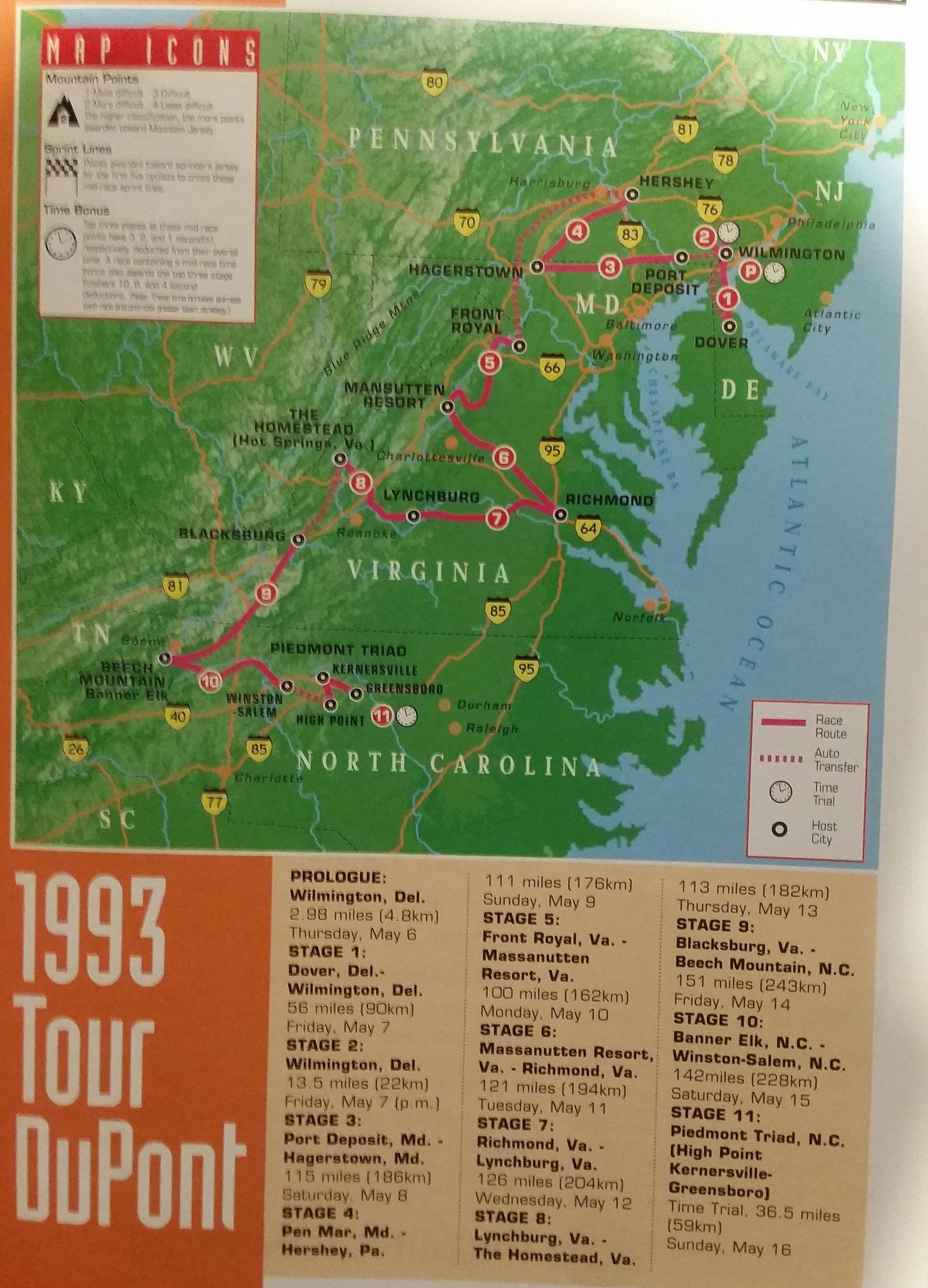 1993 route overview